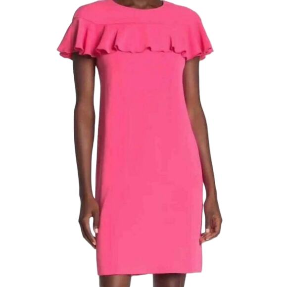 Trina Turk Charleston Ruffle top dress pink 4 - Picture 9 of 11